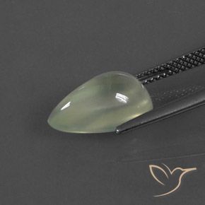 Prehnite Warm Green     naturale da 4.50 ct, Forma a pera, Trasparente