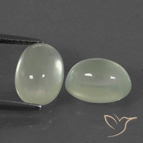 Gemme di Prehnite Olive Green  naturale da 5.25 ct, Ovale, Trasparente/Traslucido