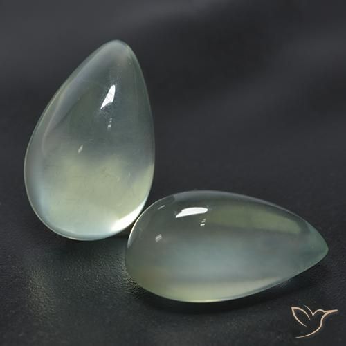 6.55ctw Naturale Light Yellow Green  Prehnite, Forma a pera, Trasparente