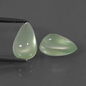 Gemme di Prehnite Verde naturale da  ct, Forma a pera, Trasparente