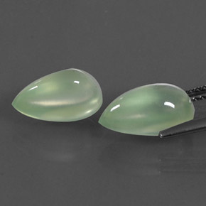 Gemme di Prehnite Verde naturale da  ct, Forma a pera, Trasparente