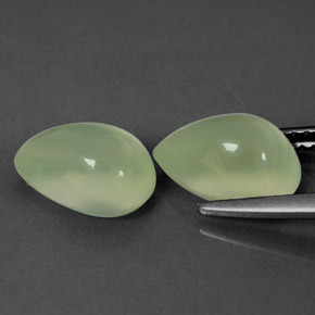 Gemme di Prehnite Verde naturale da  ct, Forma a pera, Trasparente