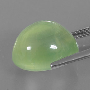 Prehnite naturale verde da 13,26 ct, trasparente, trasparente/traslucido