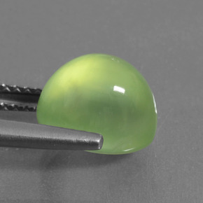 Prehnite naturale verde da 4,27 ct, taglio ovale, traslucido