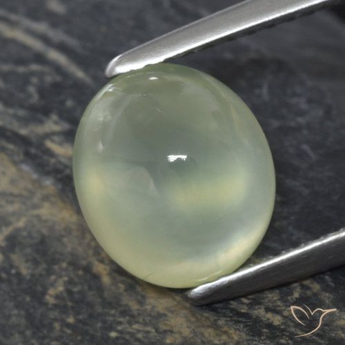2.77ct Naturale Pale Pear Green  Prehnite, Ovale, Trasparente