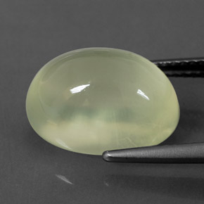 Prehnite naturale verde da 10,03 ct, taglio ovale, trasparente