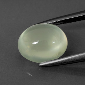 Prehnite naturale verde da 3,10 ct, taglio ovale, trasparente