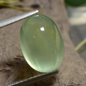 Prehnite naturale verde da 5,10 ct, taglio ovale, traslucido