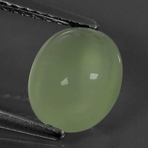 Prehnite naturale verde da 2,00 ct, taglio ovale, trasparente