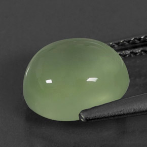 Prehnite naturale verde da 2,00 ct, taglio ovale, trasparente