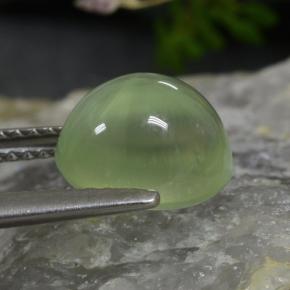 Prehnite naturale verde da 3,45 ct, taglio ovale, traslucido