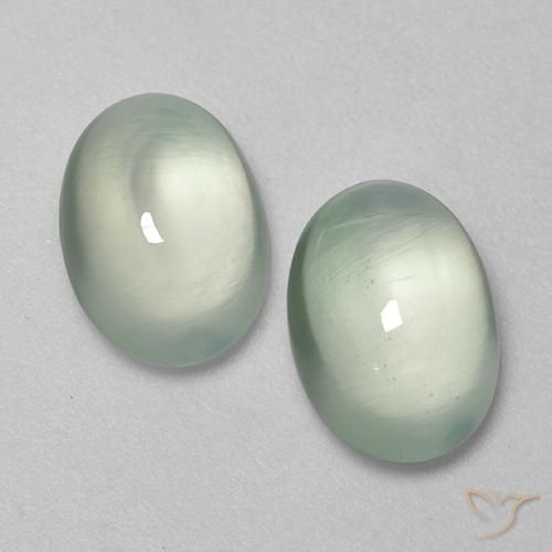 5.47ctw Naturale Verde molto chiaro Prehnite, Ovale, Trasparente