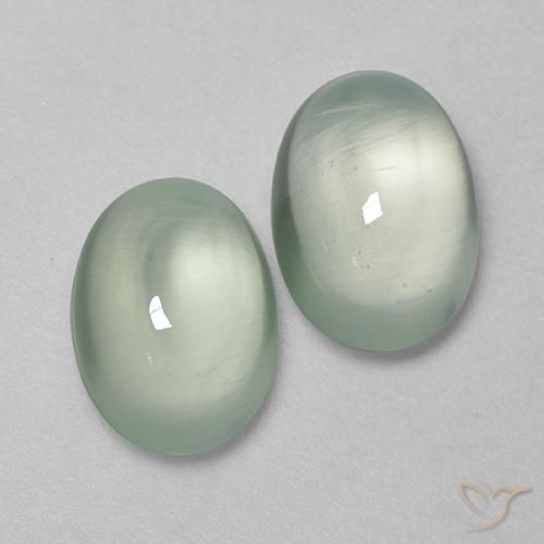 Gemme di Prehnite Verde molto chiaro naturale da 5.47 ct, Ovale, Trasparente
