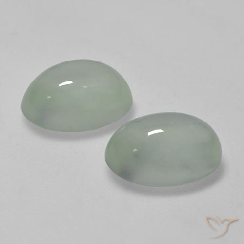 Gemme di Prehnite Verde molto chiaro naturale da 5.47 ct, Ovale, Trasparente