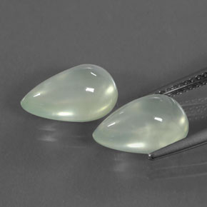 Prehnite naturale bianco da 6,28 ct, trasparente, trasparente/traslucido