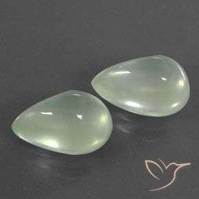 5.27ctw Naturale Bianco chiaro verdastro Prehnite, Forma a pera, Trasparente/Traslucido