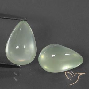 Gemme di Prehnite Bianco chiaro verdastro naturale da 5.27 ct, Forma a pera, Trasparente/Traslucido