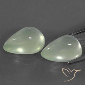 Gemme di Prehnite Bianco chiaro verdastro naturale da 5.27 ct, Forma a pera, Trasparente/Traslucido