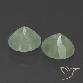 Prehnite naturale verde da 3,90 ct, trasparente, trasparente/traslucido