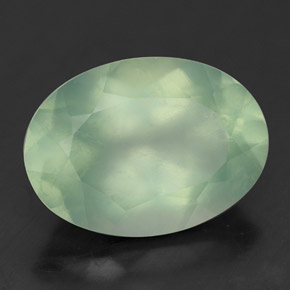 Prehnite naturale verde da 5,70 ct, trasparente, trasparente/traslucido