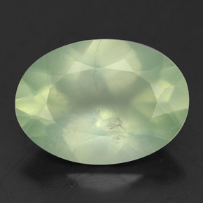 Prehnite naturale verde da 5,36 ct, taglio ovale, trasparente