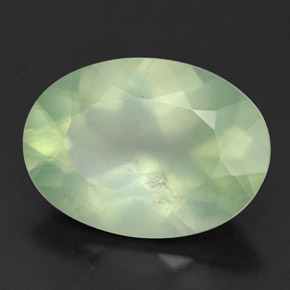 Prehnite naturale verde da 5,36 ct, taglio ovale, trasparente
