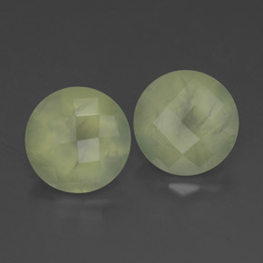 Prehnite naturale verde da 3,90 ct, trasparente, trasparente/traslucido