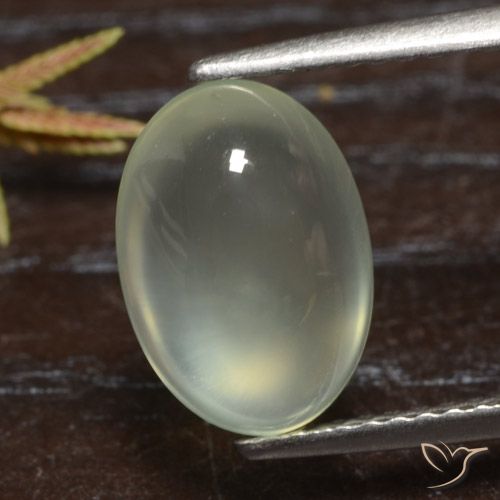 3.18ct Naturale Olive Green  Prehnite, Ovale, Trasparente
