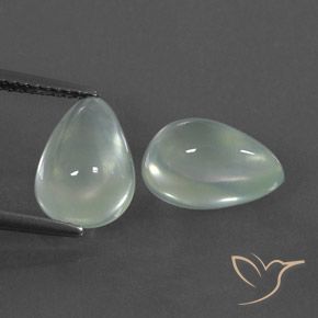 6.60ctw Naturale Verde molto chiaro Prehnite, Forma a pera, Trasparente/Traslucido