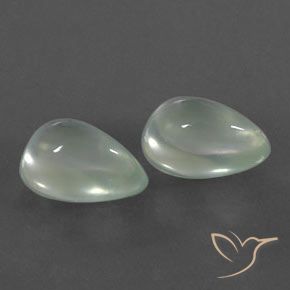 Gemme di Prehnite Verde molto chiaro naturale da 6.60 ct, Forma a pera, Trasparente/Traslucido