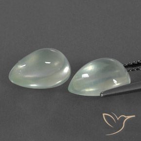Gemme di Prehnite Verde molto chiaro naturale da 6.60 ct, Forma a pera, Trasparente/Traslucido