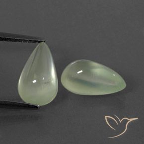 6.20ctw Naturale Pale Yellowish Green    Prehnite, Forma a pera, Trasparente/Traslucido