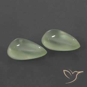 Gemme di Prehnite Pale Yellowish Green    naturale da 6.20 ct, Forma a pera, Trasparente/Traslucido