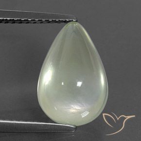 3.98ct Naturale Warm Green     Prehnite, Forma a pera, Trasparente/Traslucido