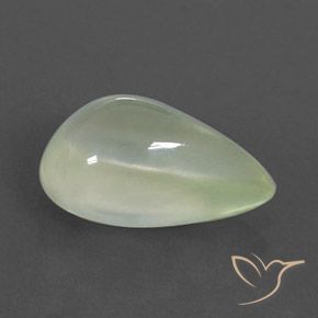 Prehnite Warm Green     naturale da 3.98 ct, Forma a pera, Trasparente/Traslucido
