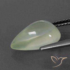 Prehnite Warm Green     naturale da 3.98 ct, Forma a pera, Trasparente/Traslucido