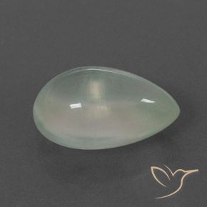 Prehnite Light Green  naturale da 3.61 ct, Forma a pera, Trasparente/Traslucido