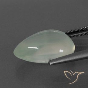 Prehnite Light Green  naturale da 3.61 ct, Forma a pera, Trasparente/Traslucido