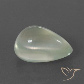 Prehnite Light Green  naturale da 4.40 ct, Forma a pera, Trasparente/Traslucido