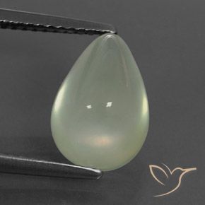4.26ct Naturale Olive Green  Prehnite, Forma a pera, Trasparente/Traslucido