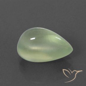 Prehnite Pale Green  naturale da 3.32 ct, Forma a pera, Trasparente/Traslucido