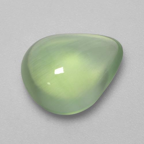 Prehnite naturale verde da 3,18 ct, taglio a pera, trasparente