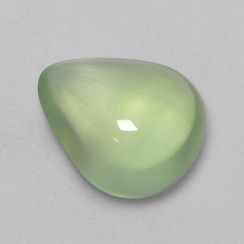 Prehnite naturale verde da 3,18 ct, taglio a pera, trasparente