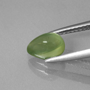 Prehnite naturale verde da 1,31 ct, trasparente, trasparente/traslucido