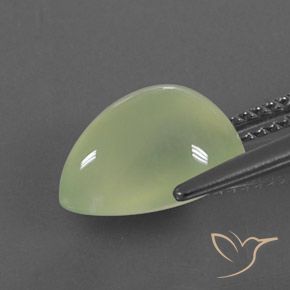 Prehnite Pale Pear Green  naturale da 4.35 ct, Forma a pera, Trasparente/Traslucido