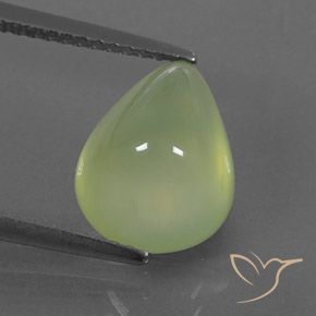 4.73ct Naturale Pale Pear Green  Prehnite, Forma a pera, Trasparente/Traslucido
