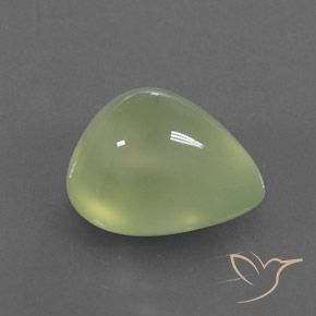 Prehnite Pale Pear Green  naturale da 4.73 ct, Forma a pera, Trasparente/Traslucido