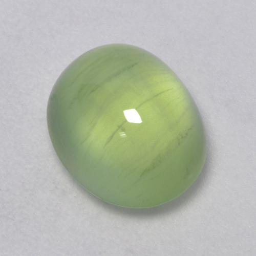 Prehnite naturale verde da 3,11 ct, taglio ovale, trasparente