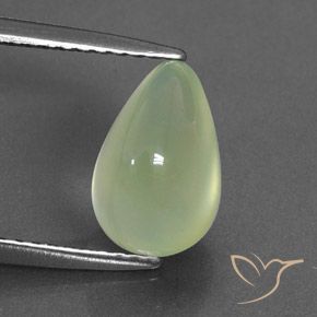 3.02ct Naturale Yellow Green  Prehnite, Forma a pera, Trasparente/Traslucido