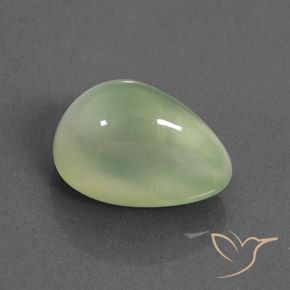 Prehnite Yellow Green  naturale da 3.02 ct, Forma a pera, Trasparente/Traslucido